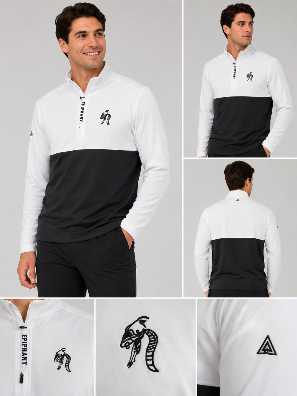 White and gray Quarter-Zip Pullover levelwear  Medium